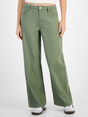 Vanilla Star Juniors' Mid-Rise Wide-Leg Jeans - Artichoke Size  9 W29 NWT